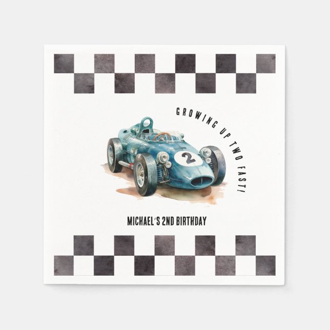 Serviette En Papier Voiture de course à 2 ans (Devant)