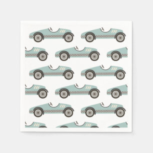 Serviette En Papier Voiture de course bleue Anniversaire