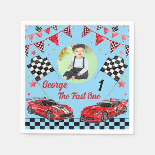 Serviette En Papier Voiture de course rouge et noire Fast One Photo 1e