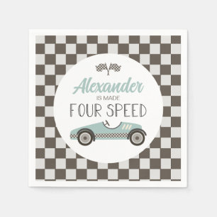 Serviette En Papier Voiture de course vintage fait QUATRE Speed Annive
