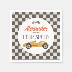 Serviette En Papier Voiture de course vintage fait QUATRE Speed Annive