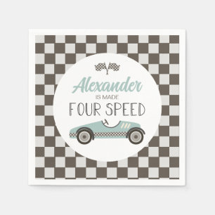 Serviette En Papier Voiture de course vintage fait QUATRE Vitesse Anni