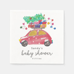 Serviette En Papier Voiture de Noël - baby shower