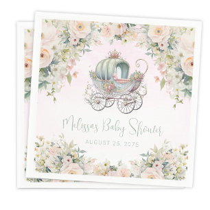Serviette En Papier Voiture de princesse de conte de fées aquarelle fl