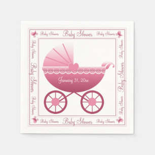Serviette En Papier Voiture d'enfant rose