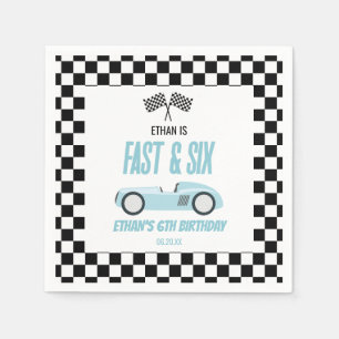 Serviette En Papier Voiture Fast & Six Blue Race 6e fête d'anniversair