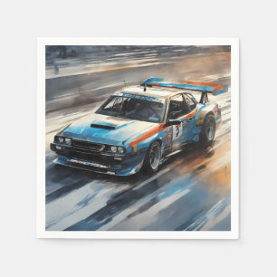 Serviette En Papier Voiture Sporty Blue Racing