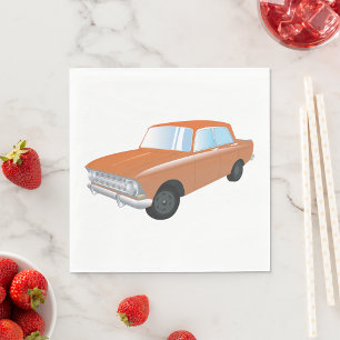 Serviette En Papier Voiture Tan Retro