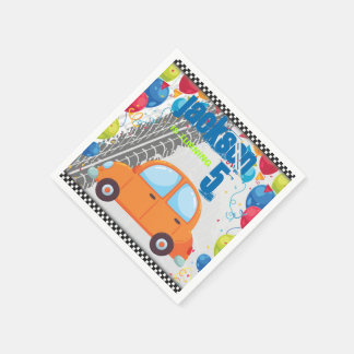 Serviette En Papier Voitures et pistes Design d'anniversaire