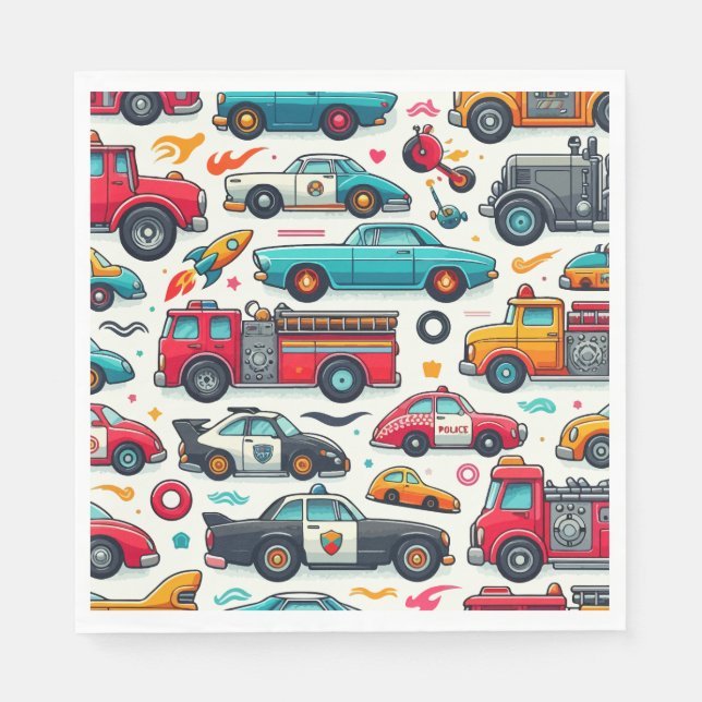 Serviette En Papier Voitures jouets (Devant)