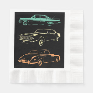 Serviette En Papier Voitures Vintage - 80s & 90s Graphic Retro