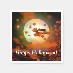 Serviette En Papier Vol Halloween Witch