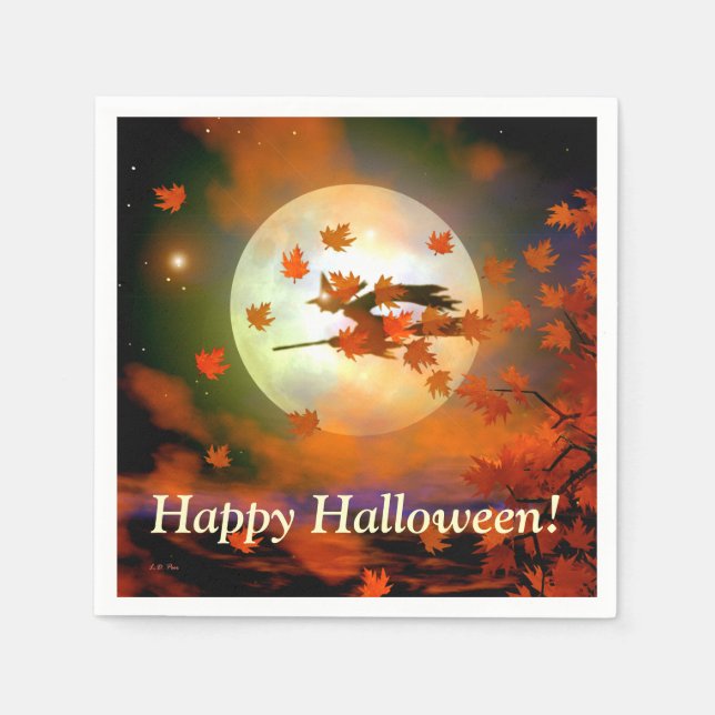 Serviette En Papier Vol Halloween Witch (Devant)