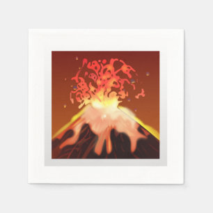 Serviette En Papier Volcan - Emoji
