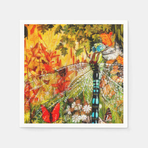 Serviette En Papier Volée dragon de forêt sauvage d'automne