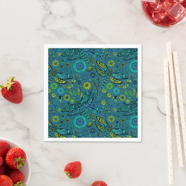 Serviette En Papier Voler, pilonner la libellule en bleu (En situation)