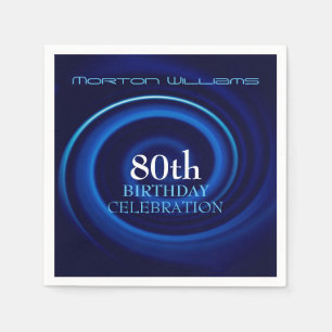 Serviette En Papier Vortex 80e anniversaire Papier de célébration Napk