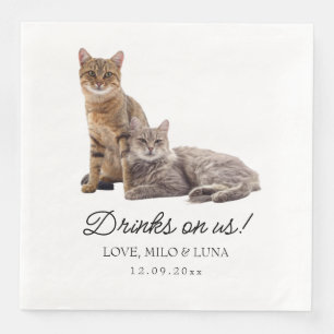 Serviette En Papier Vos Chats Animaux de Compagnie Photo Mariage Perso