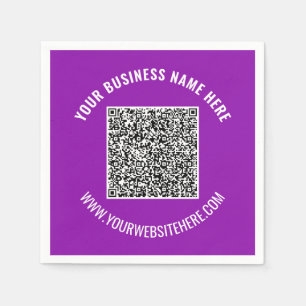 Serviette En Papier Vos serviettes de code QR Info Texte personnalisé 