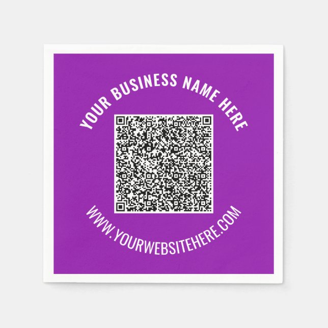 Serviette En Papier Vos serviettes de code QR Info Texte personnalisé  (Devant)