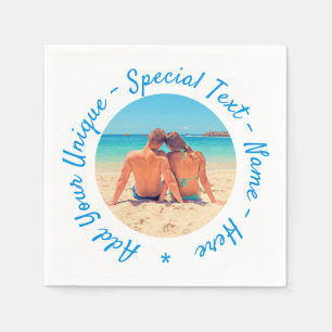 Serviette En Papier Vos serviettes photo avec texte personnalisé