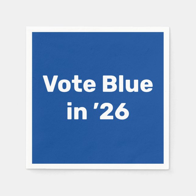 Serviette En Papier Vote Blue en 2026 (Devant)
