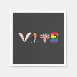 Serviette En Papier VOTE Books Uterus LGBT Kamala Harris Walz Election