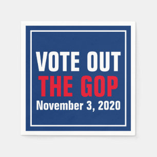 Serviette En Papier Vote du GOP 2022 Élection Rouge Blanc Bleu