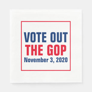 Serviette En Papier Vote du vote du GOP 2020 Élection Rouge Blanc Ble