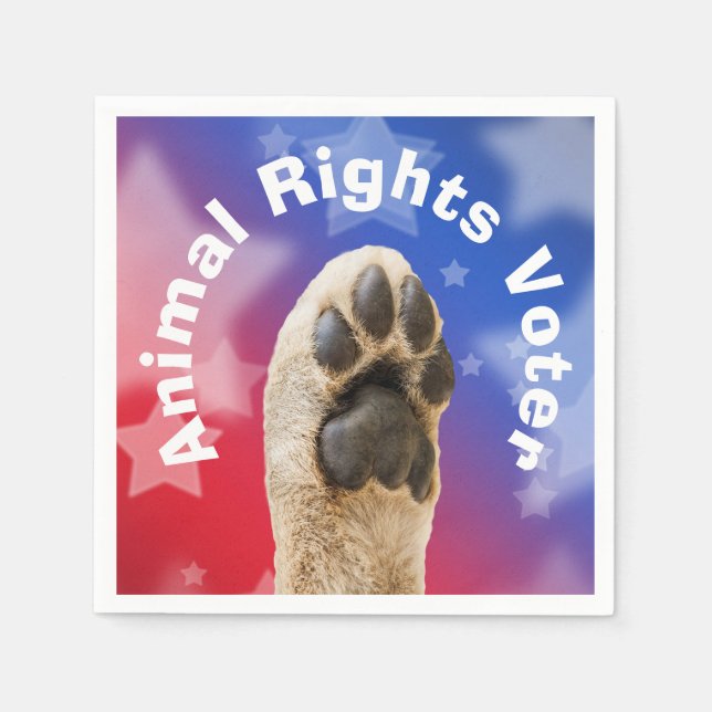 Serviette En Papier Voter pour les droits des animaux (Devant)