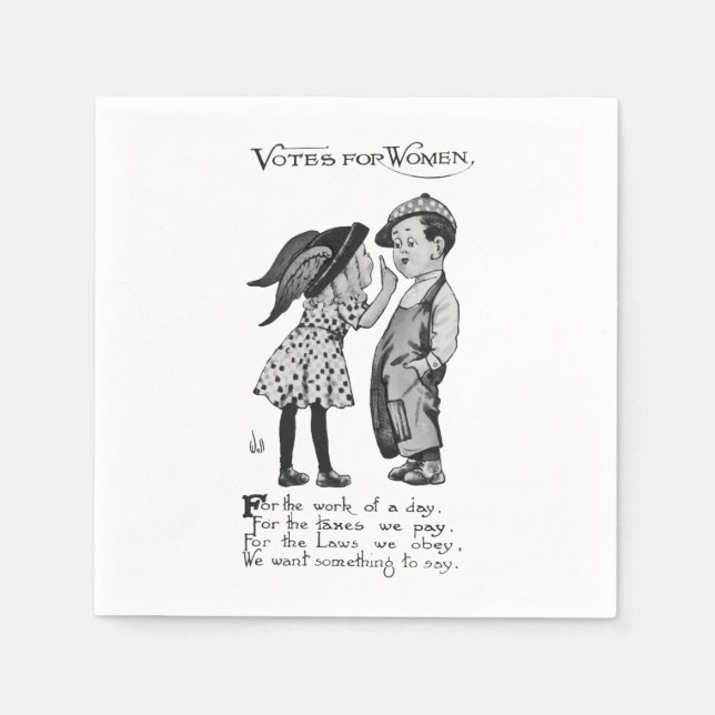 Serviette En Papier Votes Pour Les Femmes (Devant)