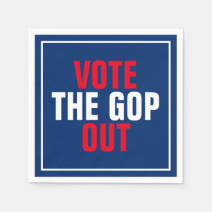 Serviette En Papier Votez le GOP Out Rouge Bleu Politique