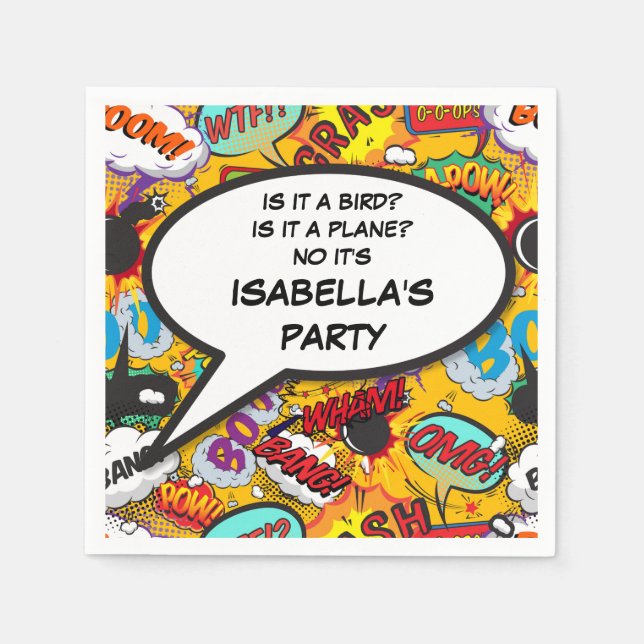 Serviette En Papier Votre bulle de message amusante rétro bande dessin (Devant)