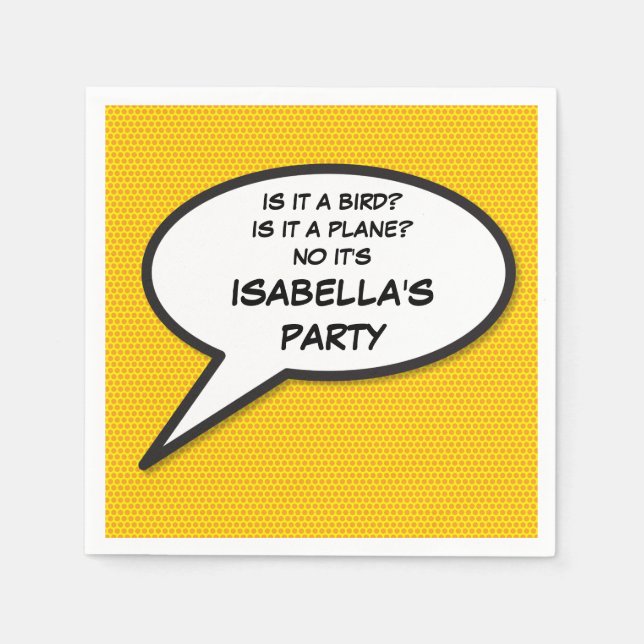 Serviette En Papier Votre bulle de message amusante rétro de bande des (Devant)