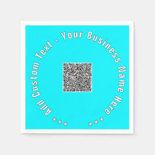 Serviette En Papier Votre code QR Texte et couleurs personnalisés serv