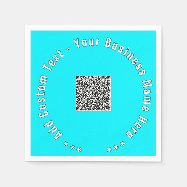 Serviette En Papier Votre code QR Texte et couleurs personnalisés serv (Devant)