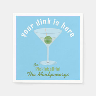 Serviette En Papier Votre Dink est ici Custom Pickle Martini - Bleu