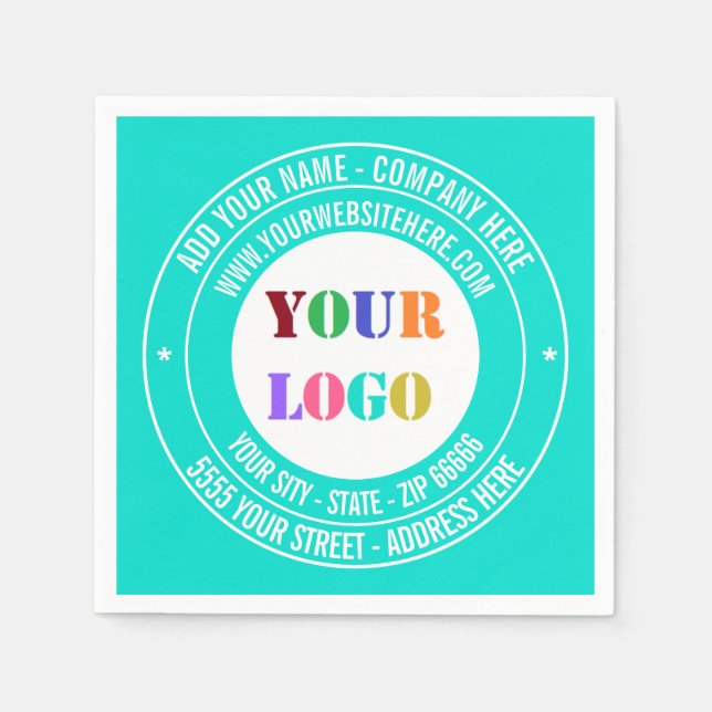 Serviette En Papier Votre entreprise Logo Texte et couleurs Business N (Devant)