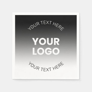 Serviette En Papier Votre logo Dégradé noir & blanc moderne modifiab