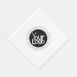 Serviette En Papier Votre logo d'entreprise et texte éditable moderne