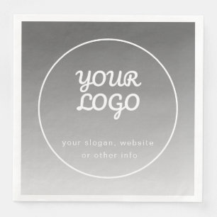 Serviette En Papier Votre logo et texte modifiable Ombré gris foncé