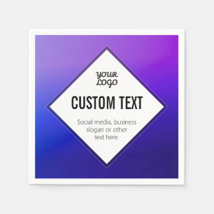 Serviette En Papier Votre logo et texte personnalisable Ombre violet