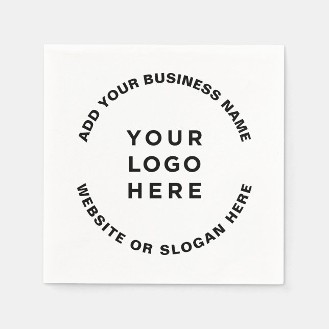Serviette En Papier Votre logo et texte simple professionnel (Devant)