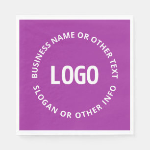 Serviette En Papier Votre logo et votre texte personnalisable Violet