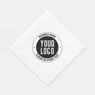 Serviette En Papier Votre logo ou conception d'entreprise Texte édit