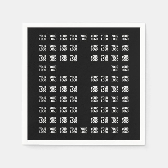 Serviette En Papier Votre logo ou image téléchargée | Motif croisé (Devant)