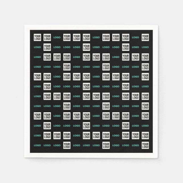 Serviette En Papier Votre logo ou image | Zig Zag Motif avec deux imag (Devant)