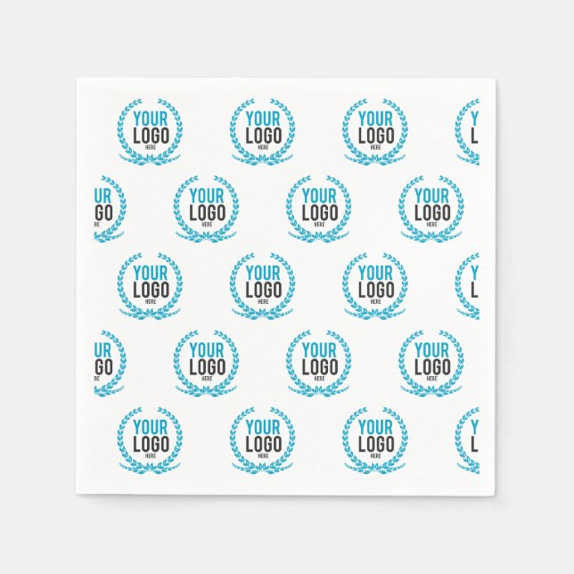 Serviette En Papier Votre logo personnalisé | Image partout sur motif (Devant)