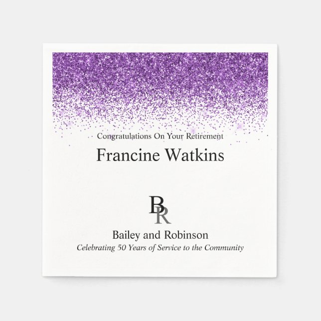 Serviette En Papier Votre logo professionnel retraite Parties scintill (Devant)