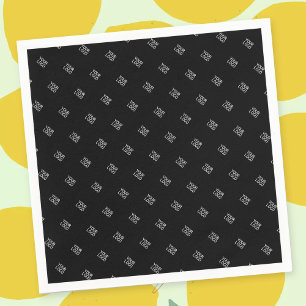 Serviette En Papier Votre logo simple motif de logo répétitif Noir